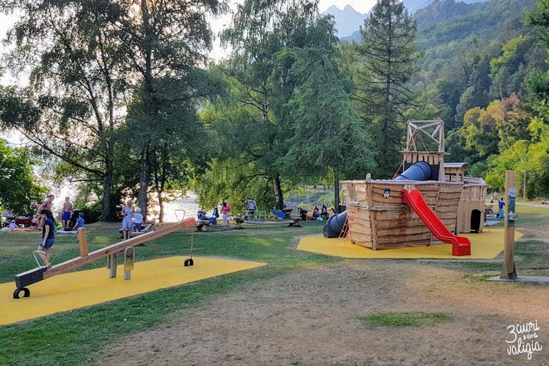 Svizzera - Walenstad, lago di Walen, giochi per bambini